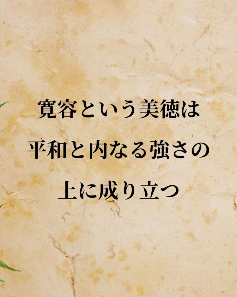 リンドバーグ「寛容という美徳は、平和と内なる強さの上に成り立つ。」この名言のイラスト