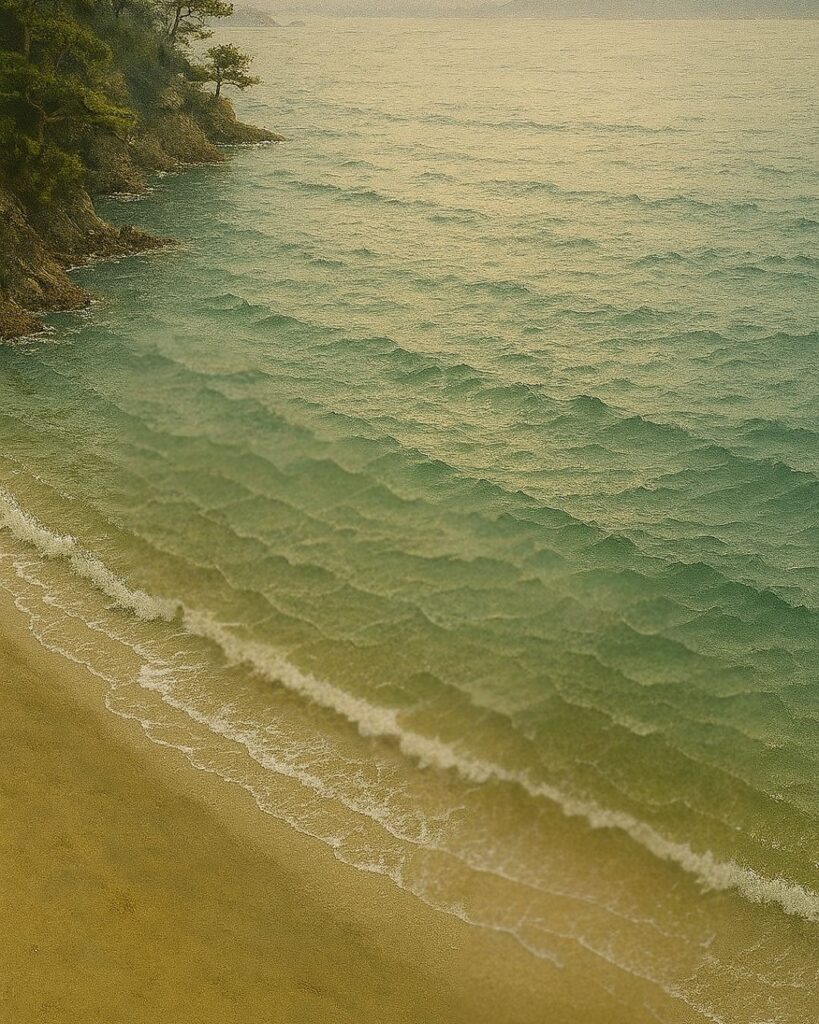 百人一首第93番 源実朝『世の中は』背景解説–常ならぬ世「世の中は　常にもがもな　渚漕ぐ　海人の小舟の　綱手かなしも」の情景をテーマにしたイメージの画像
