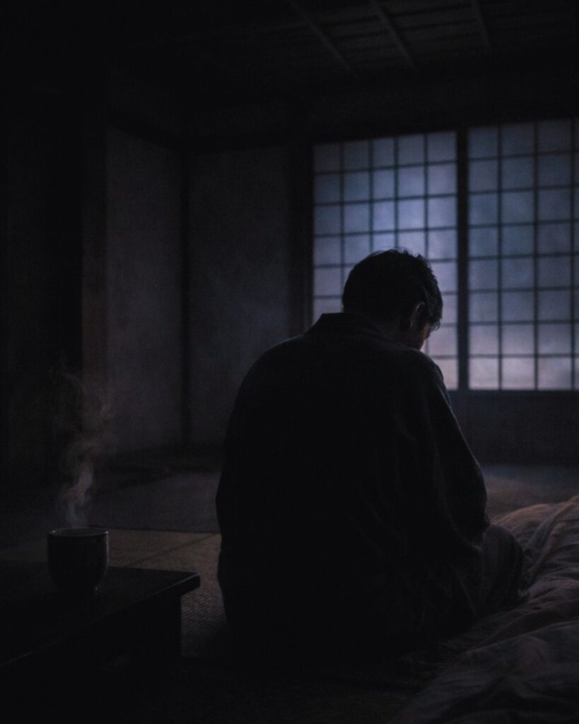 石川啄木の哀情の短歌5選-貧しさと家族に揺れる心「ふるさとの 父の咳する 度に斯く 咳の出づるや 病めばはかなし」この短歌をイメージした画像