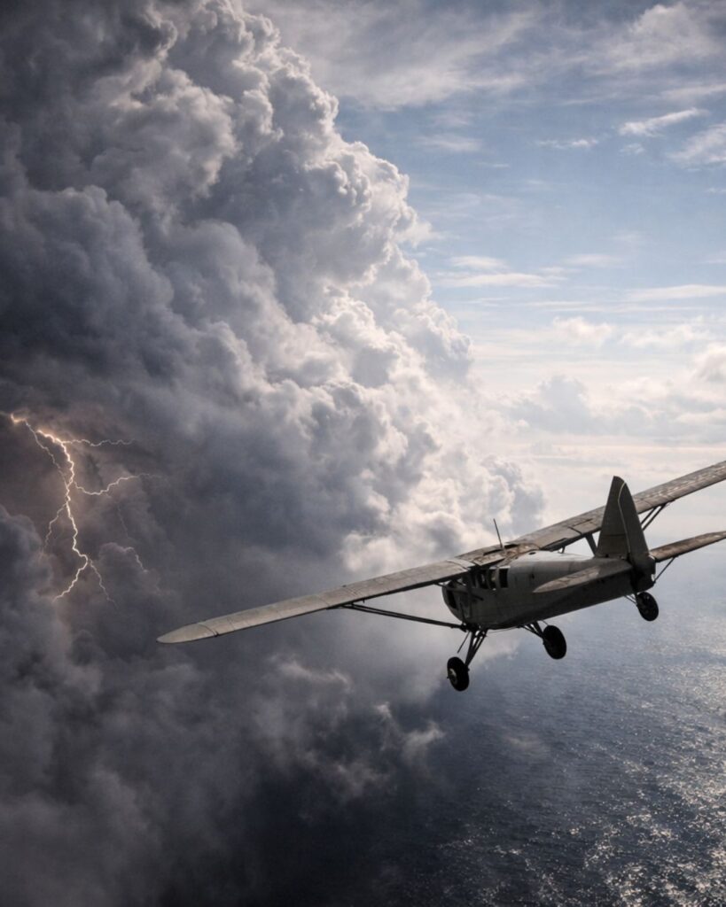 リンドバーグの名言9選–空に賭けた人生「冒険に生きる者の命は、判断と正確さに支えられる。」この名言のイメージイラスト