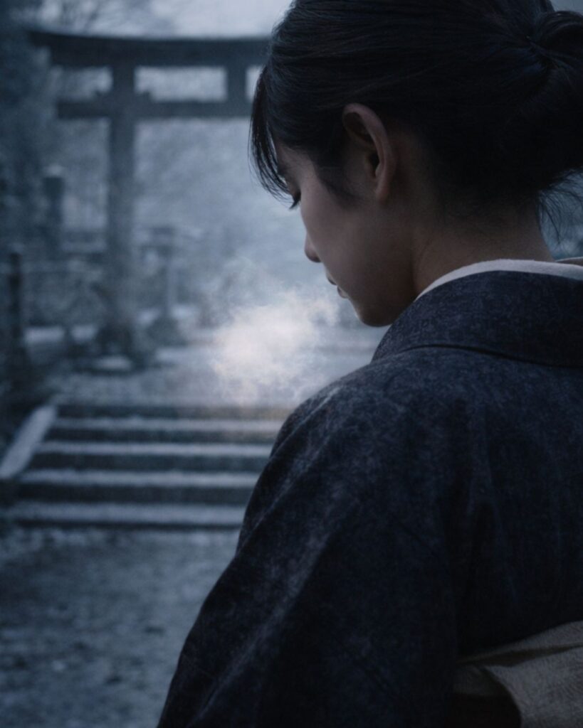 越智越人の冬の俳句5選-代表作をわかりやすく解説！「たうとさの　涙や直に　氷るらん」この俳句をイメージした画像