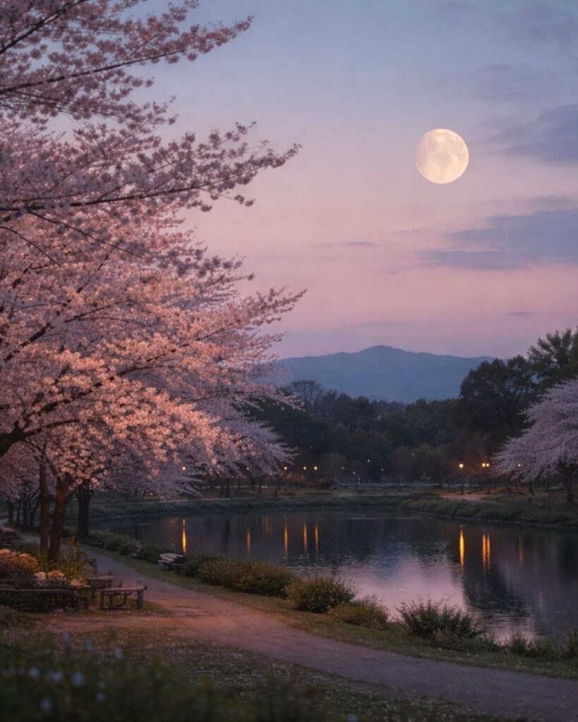 正岡子規の春の短歌5選vol.2 – 代表作をわかりやすく解説！「あす花見　こよひ月見と　いふめるも　人の命の　はかられてこそ」この短歌をイメージした画像