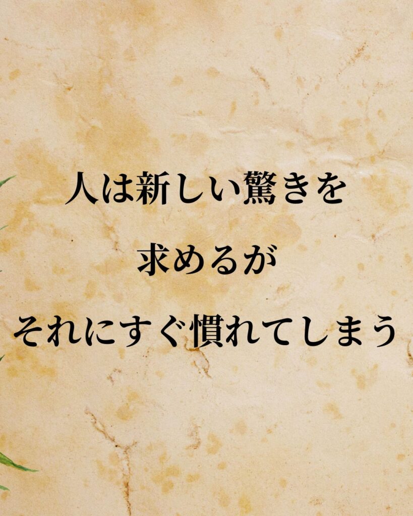 ニコラ・テスラ「人は新しい驚きを求めるが、それにすぐ慣れてしまう。」この名言のイラスト