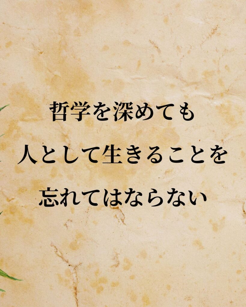 デイヴィッド・ヒューム「哲学を深めても、人として生きることを忘れてはならない。」この名言のイラスト