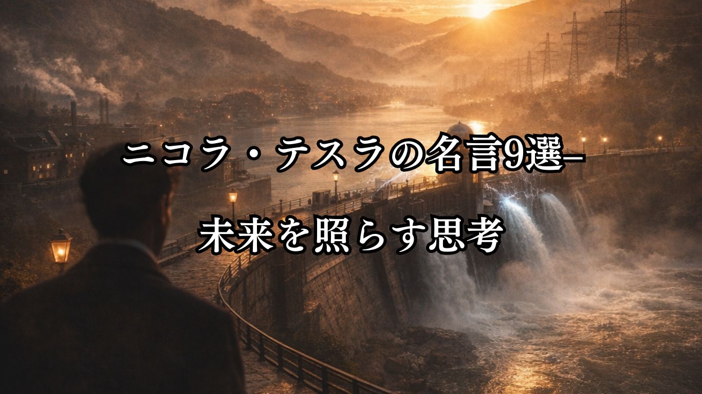 ニコラ・テスラの名言9選–未来を照らす思考「発明の目的は、自然を人類の必要に役立てることにある。」この名言のイメージイラスト