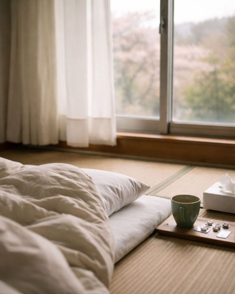 水原秋桜子の春の俳句5選vol.2-代表作をわかりやすく解説!「おのが声 わすれて久し 春の風邪」この俳句をイメージした画像