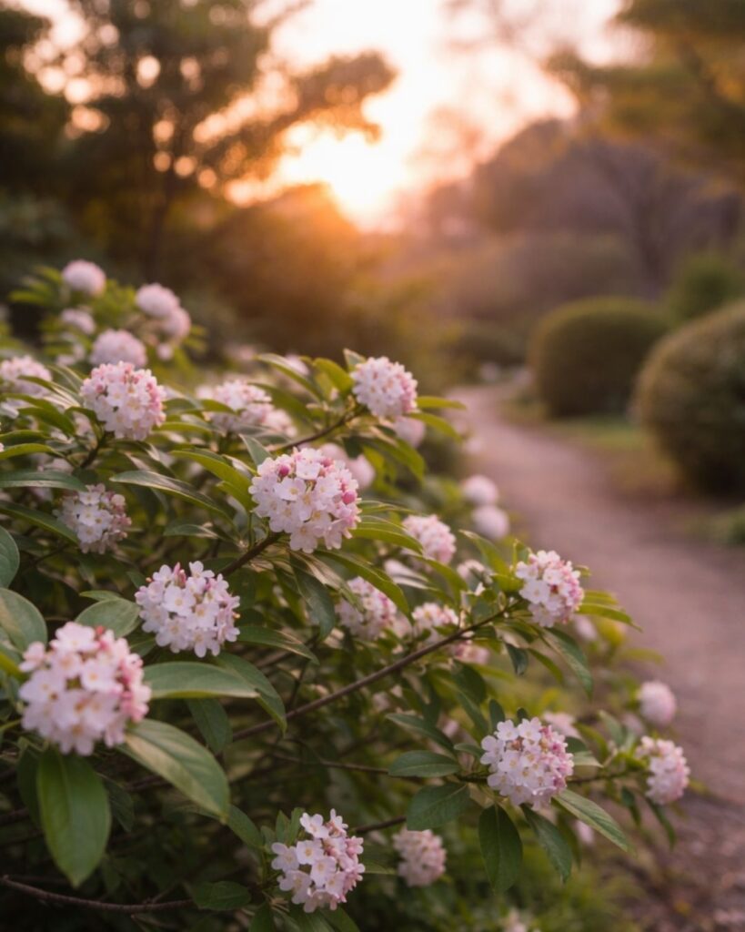 若山牧水の春の短歌5選vol.2–代表作をわかりやすく解説！「沈丁花 青くかをれり すさみゆく 若きいのちの なつかしきゆふべ」この短歌をイメージした画像