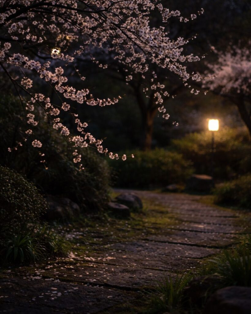 樋口一葉の春の短歌5選vol.2–代表作をわかりやすく解説！「梅が香の 身にしむばかり 夜も更けぬ 契りし友を 待つとせし間に」この短歌をイメージした画像