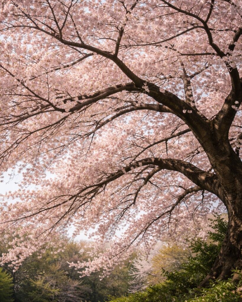 村上鬼城の春の俳句5選-代表作をわかりやすく解説！「ゆさゆさと　大枝ゆるる　桜かな」この俳句をイメージした画像