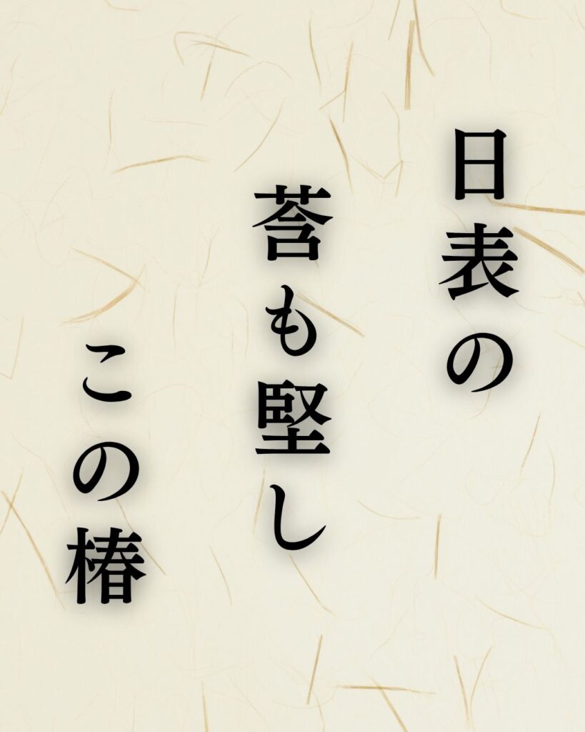 杉田久女の春の俳句5選vol.2-代表作をわかりやすく解説!「日表の 莟も堅し この椿」この俳句を記載した画像