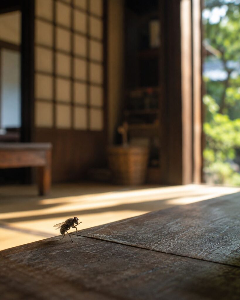 小林一茶の夏の俳句5選vol.2-代表作をわかりやすく解説!「やれ打つな 蠅が手をすり 足をする」この俳句をイメージした画像