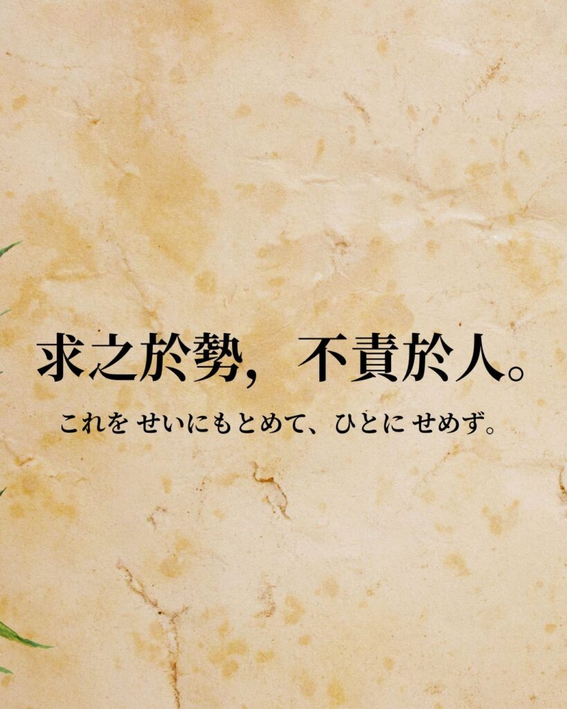 孫子「求之於勢,不責於人。」この名言のイラスト