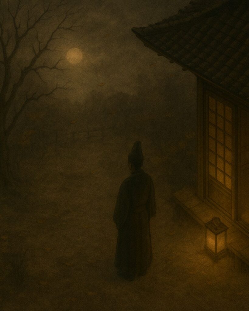 百人一首第99番 後鳥羽天皇『人も惜し』背景解説–世を思ふ身「人も惜し　人も恨めし　あぢきなく　世を思ふゆゑに　物思ふ身は」の情景をテーマにしたイメージの画像
