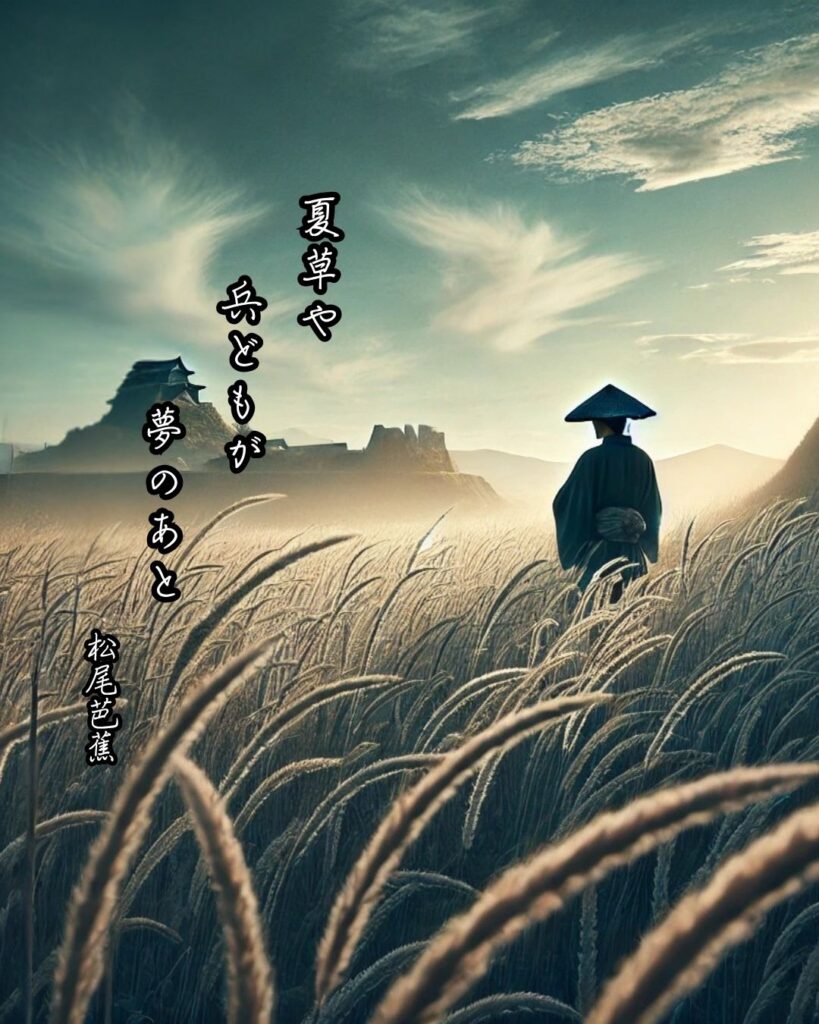 松尾芭蕉の俳句はなぜ面白いの?5つの視点から名句を読み直す「夏草や 兵どもが 夢の跡」この俳句をイメージした画像